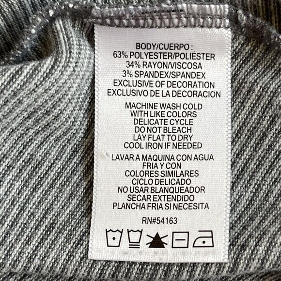 Tommy Hilfiger Sport Top Women's Size L Gray Stripes Raglan Long Sleeves - Picture 7 of 11